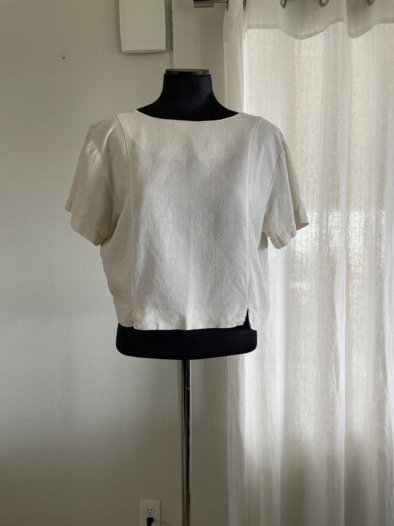 Vintage 1990’s Cassidy Cropped Linen Top