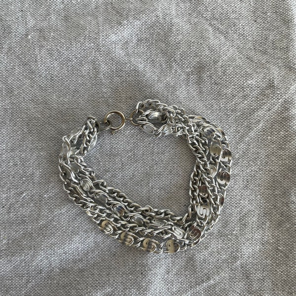 Vintage 1970’s Sarah Coventry Silver tone Multi strand Bracelet