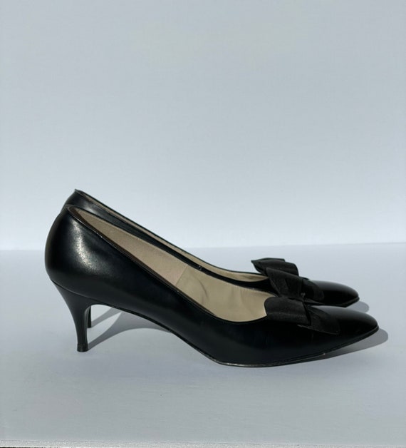 90s Brown Pumps| Vintage High Heels With Bow| Vintage feminine glamorous pumps made in spain