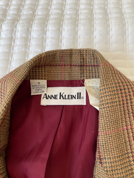 Vintage 1990’s Anne Klein Plaid Blazer Suit Jacket - image 6