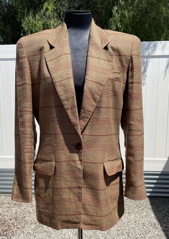 Vintage 1990’s Anne Klein Plaid Blazer Suit Jacket - image 2
