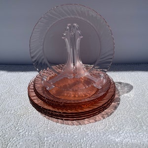 Vintage Arcorac Rosalind Swirl Glass Plates Made in France
