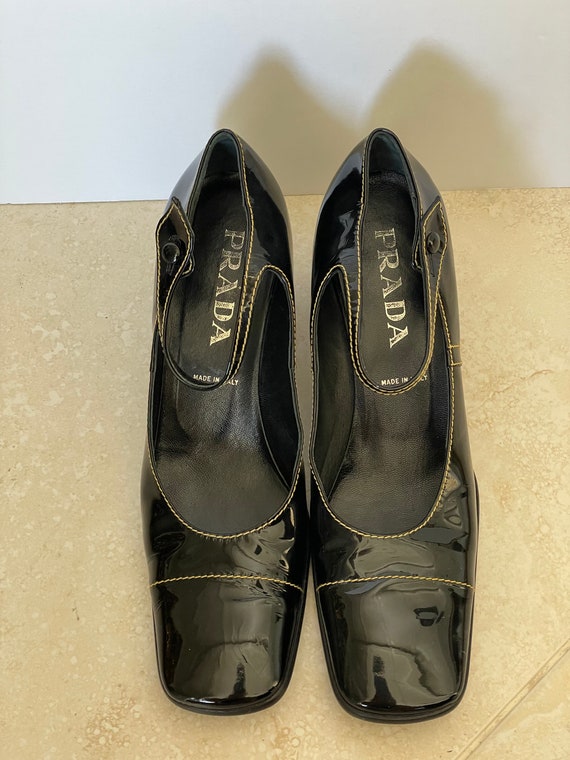 Vintage Y2K Prada Black Patent Leather Mary Jane … - image 5