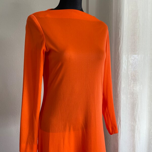 Vintage 1970s Boat neck Maxi Dress