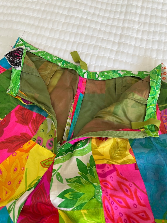 Vintage Calypso Raw Silk Patchwork Pants 1970s - image 6