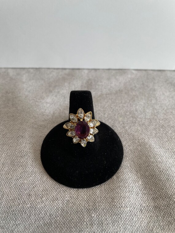 Vintage Amethyst and Crystal Marquis Cocktail Sta… - image 1