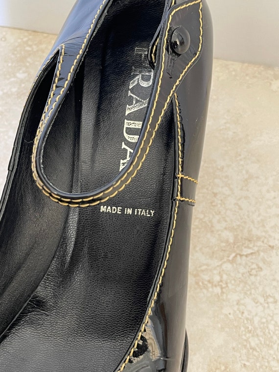Vintage Y2K Prada Black Patent Leather Mary Jane … - image 4