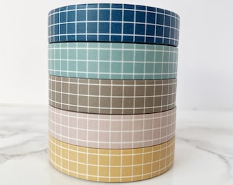Grid Washi Tape 10mm x 10meters | Masking Tape, Decorative Tape | Minimal Planning, Bullet Journaling, Planners, Hobonichi | Neutral Washi