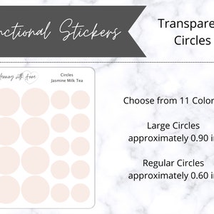 CIRCLES Transparent Stickers | Functional Planner Sticker | Neutrals & Pastels | Minimal Planning, Hobonichi Cousin, Bullet Journal