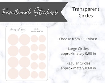 CIRCLES Transparent Stickers | Functional Planner Sticker | Neutrals & Pastels | Minimal Planning, Hobonichi Cousin, Bullet Journal