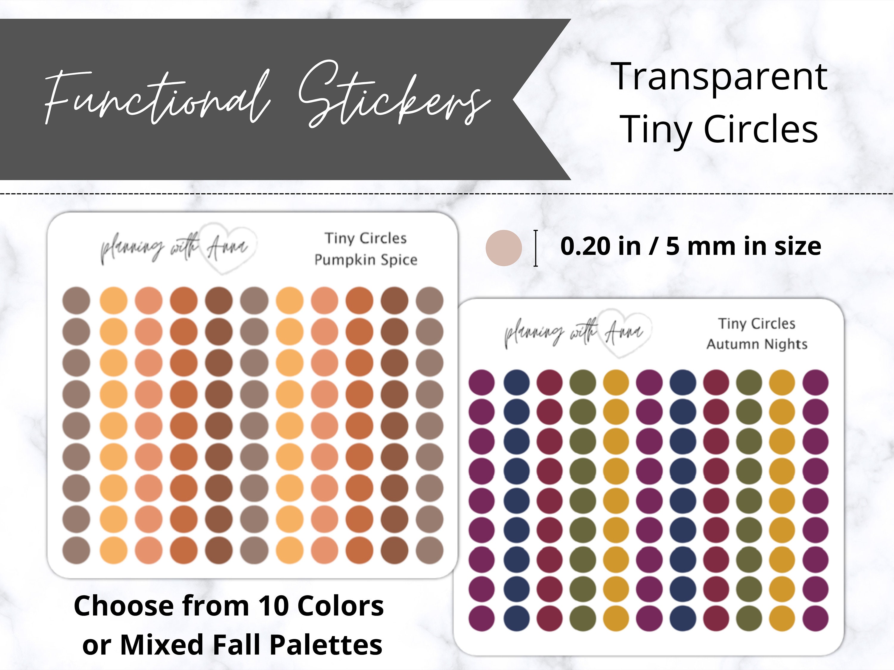 clear sticker paper Mini functional dots bullet journal stickers ...