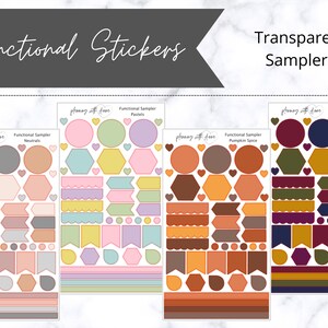 Transparent Functional Sampler Stickers | Minimal Planning, Hobonichi Cousin, Bullet Journal | Dots Stickers, Circle Stickers, Flag Stickers