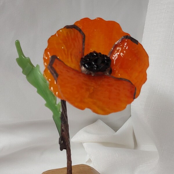 Stained Glass Poppy Etsy