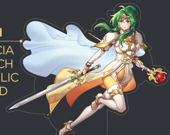 PRÉCOMMANDE : support Elincia en acrylique transparent recto-verso d'environ 14,5 cm / Fire Emblem Radiant Dawn