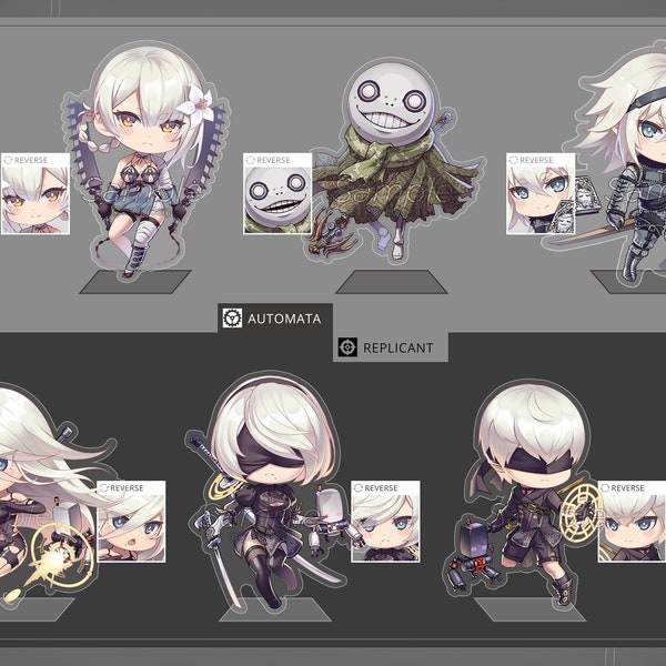 NieR Replicant & Automata / ~2" Double-sided Clear Acrylic Keychain Charm