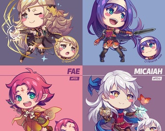 FE Girls Ophelia, Mia, Fae, Micaiah / ~2" Double-sided Clear Acrylic Keychain Charm / Fire Emblem