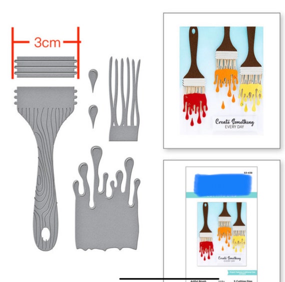 O02 Whimsical Paint Brush Metal Cutting Dies Etsy