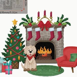 Leuke kersttafereel voor kerstkaarten - stansset zonder merknaam SLUITEN VAN DE WINKEL
