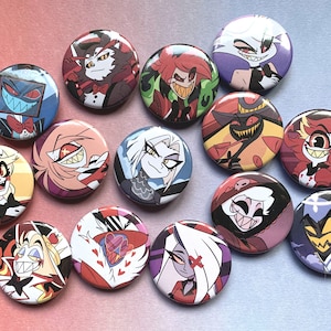Chapas de botón de 37 mm de Hazbin Hotel