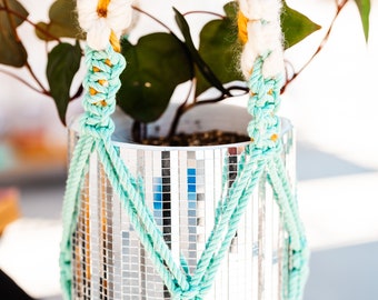 Turquoise + Flowers Plant Hanger