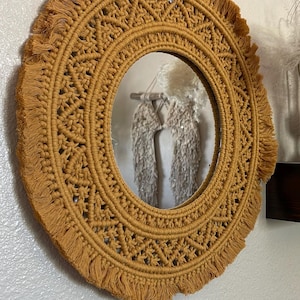 Soulful Sun- Macrame adorned Mirror