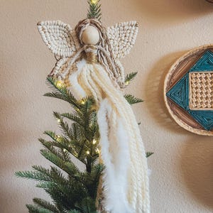 Winter- Macrame Angel, Tree Topper (Made to Order)