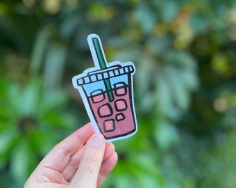 Iced Coffee Waterproof Sticker