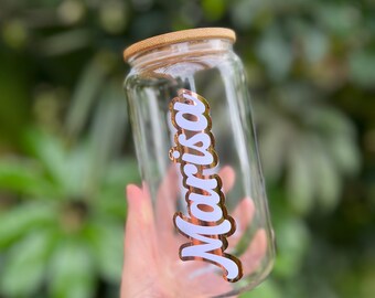 Retro Personalized Beer Can Glass