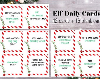 Elf Daily Ideas!, Elf Activities, Elf games, Elf cards, Christmas Activities