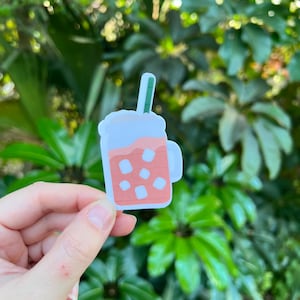 Iced Coffee with Foam Waterproof Sticker