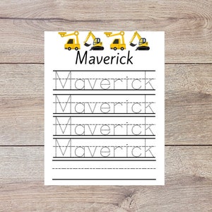 Template Construction Personalized Name Tracing Worksheets | Handwriting Practice |Printable Handwriting Kids Name Worksheets,Letter Tracing