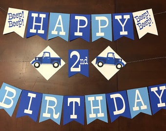 A Little Blue Truck Birthday Banner