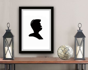 Black and White Silhouette, Portrait Silhouette, Abstract Silhouette, Abstract Printable Art, Instant Download Print, Minimalist PRINT 26