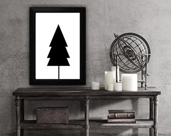 Black Tree Print, Tree Wall Art, Black and White Print, Black and White Art, Printable Art Print, Forest Art, Printable Wall Art PRINT 32