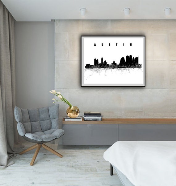 Austin Skyline Decor Austin Texas Austin Wall Art Texas Etsy