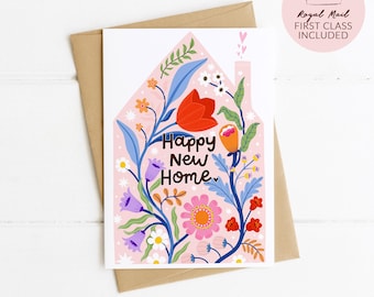New Home Greeting Card, Congratulations card, Moving house card, First home card, House Warming card, Happy Home card, Moving out card