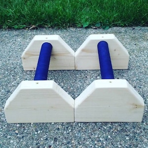 12&quot; Wood Parallettes Gymnastics Press Handstands Crossfit Push Ups Dip Bar Parallel Bar