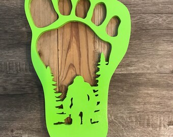 Bigfoot Print Mancave or Bedroom Wall Decor