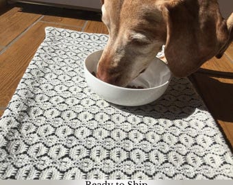 Dog Water Bowl Mat Handwoven for Farmhouse decor