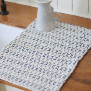 Handwoven Cotton Dish Drying Mat: Modern Farmhouse Kitchen Decor