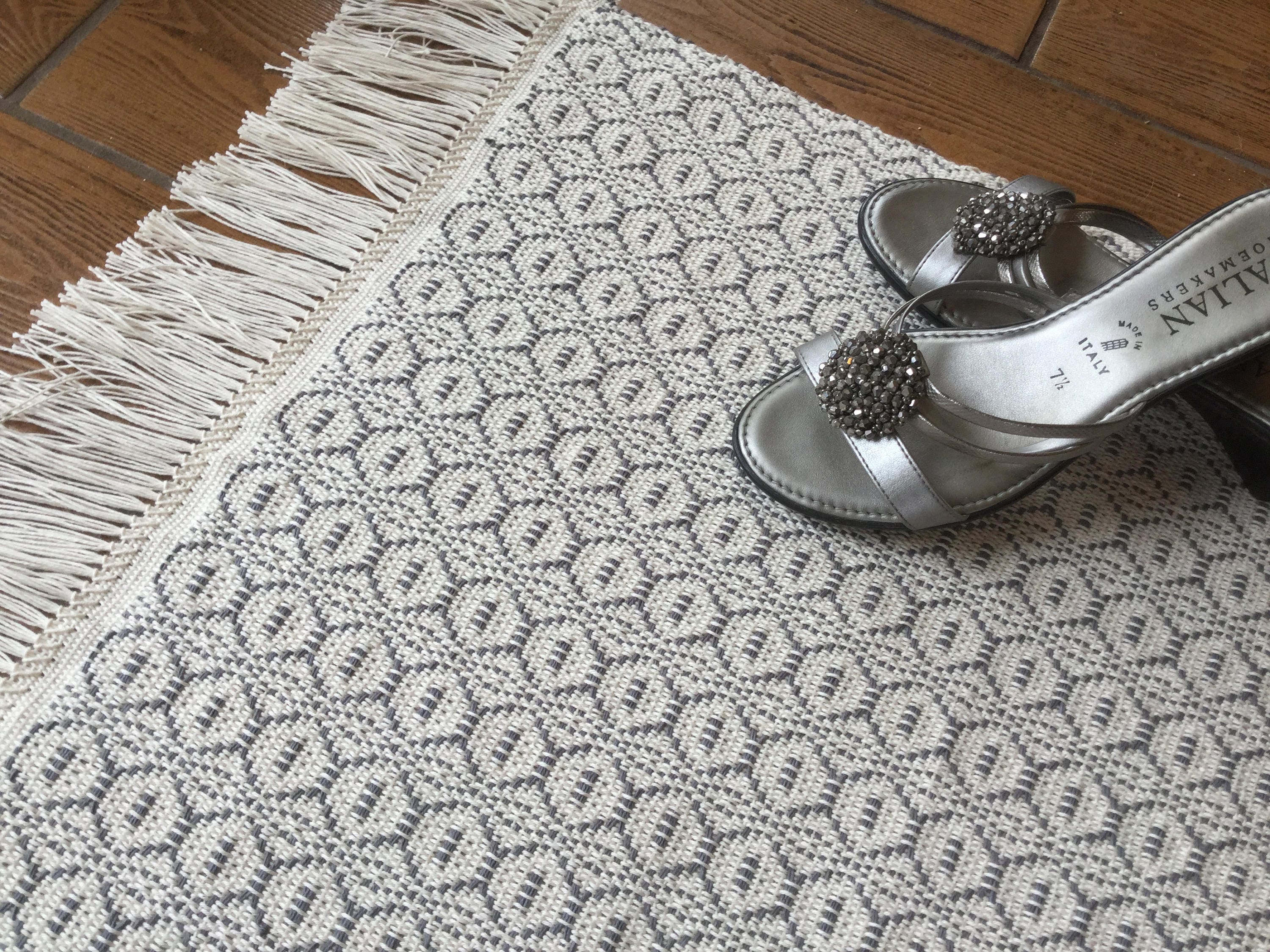 Farmhouse Kitchen Rug Washable Cotton Rug Handwoven Etsy