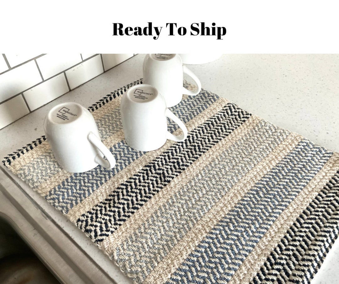 Dish Drying Mat, Blue Kitchen Decor, Kitchen Accessories, New Apartment