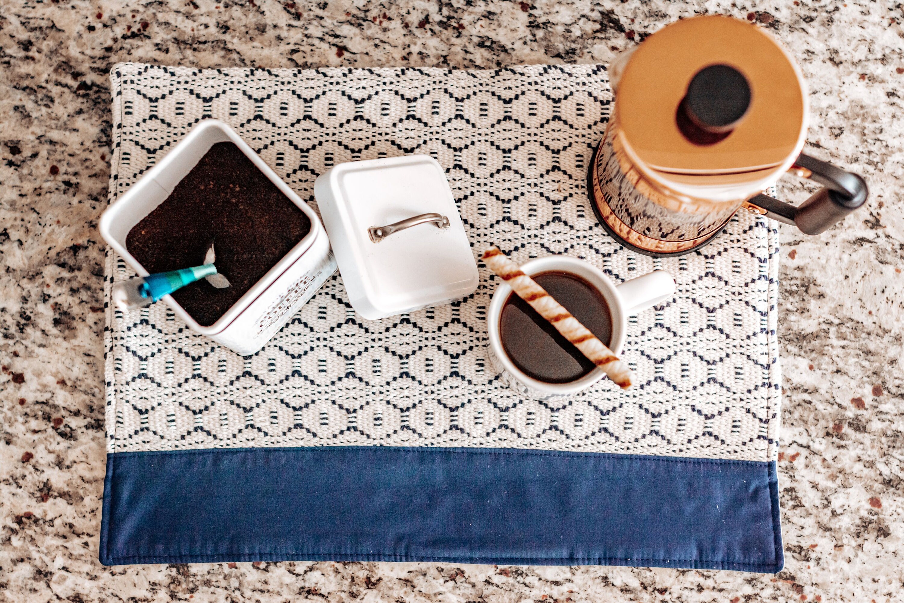 Coffee Bar Accessories Navy Blue Kitchen Decor Coffee Lovers Etsy