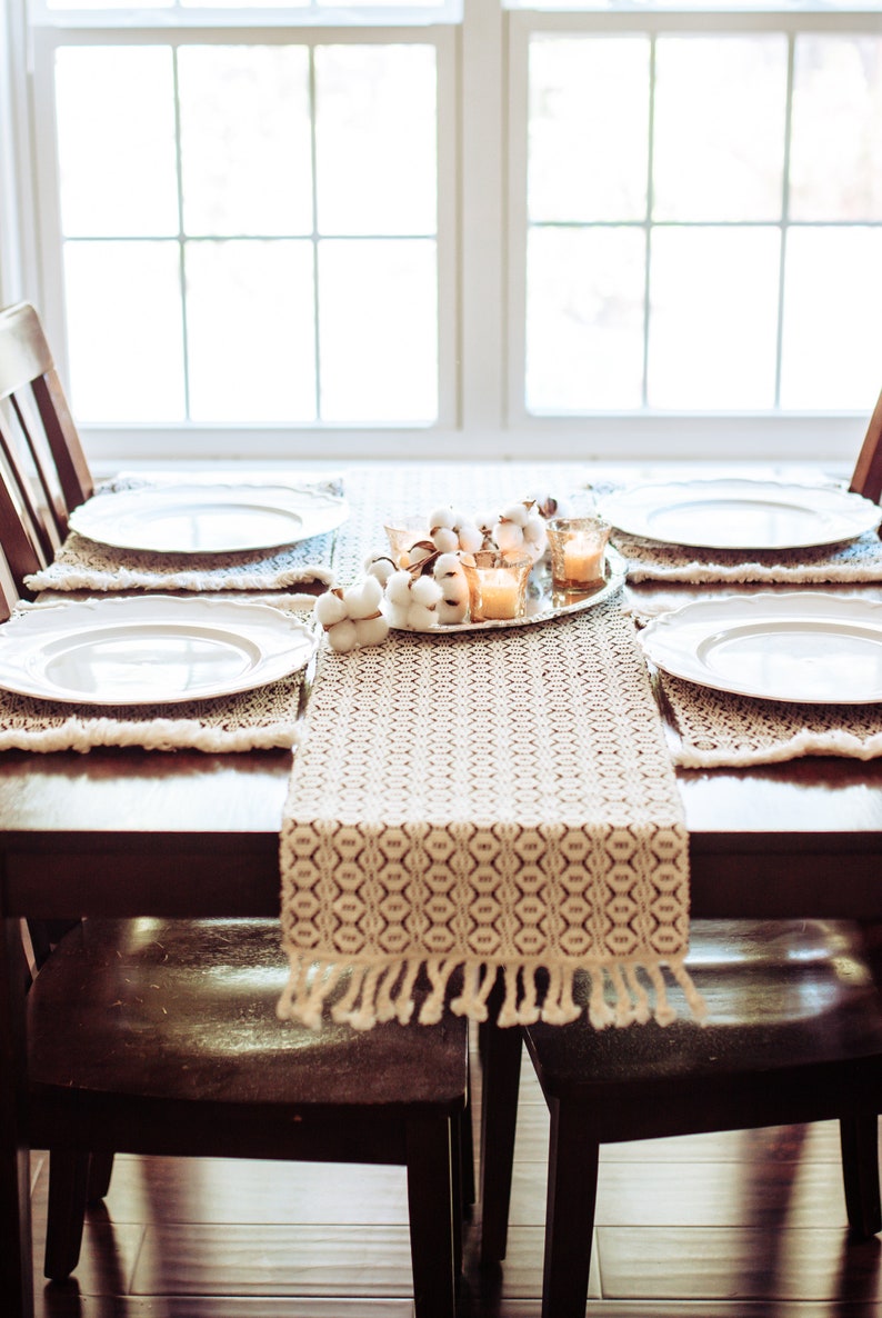 Farmhouse Table Runner Fabric Placemats Urban Farmhouse Etsy