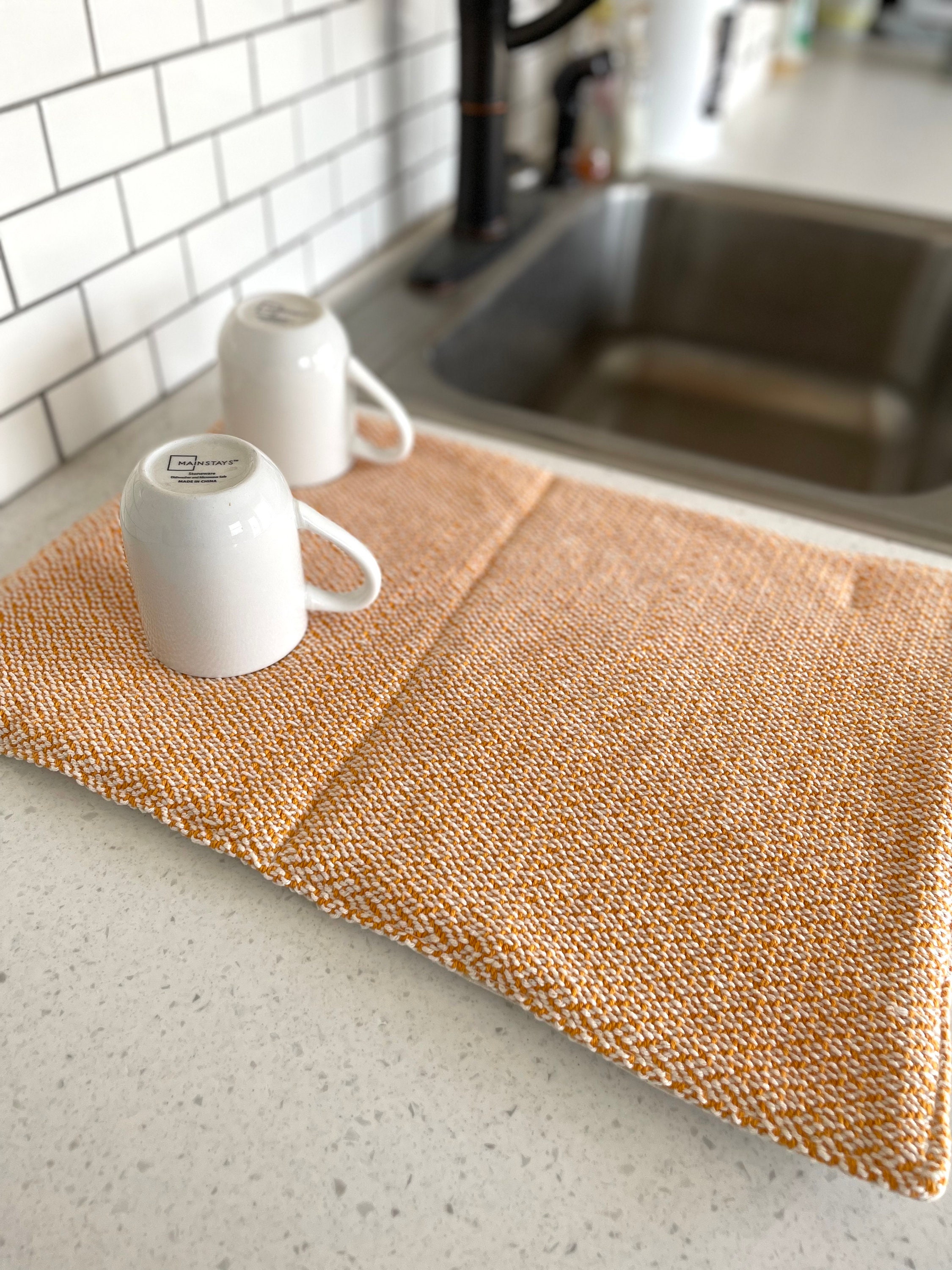 Quick Drying Stone Mat for Kitchen Counter, Made of Diatomaceous Earth,  Place Draining Rack, Dishes, Etc. on Top, and Dries Instantly, Home Dish