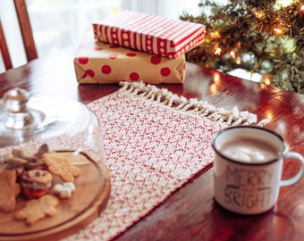 Farmhouse Table Runner, Christmas Table Runner, Holiday Decor, Farmhouse Christmas Decor, Gift for Grandma