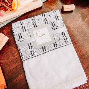 Kitchen Towels Handmade, Black and White,  Mid Century Modern, Thank You Gift for a Friend