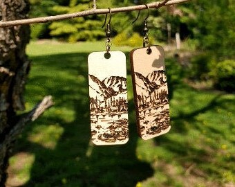 Mountain Scene Earring SVG File | Glowforge CNC (Digital File)