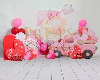 Valentine Digital Photography Backdrop for Kids - Perfect for Photoshoots, Adorable Love-Themed Studio Background, | Instant Download
