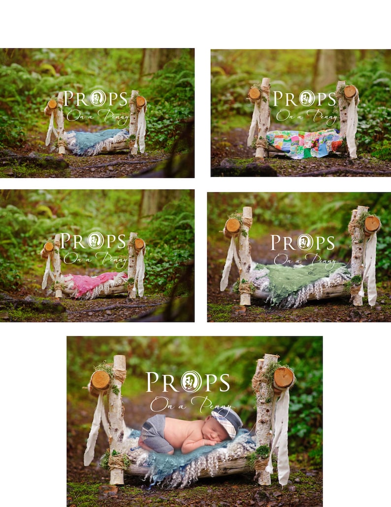 Newborn wooden prop bed Newborn digital backdrops Newborn Etsy